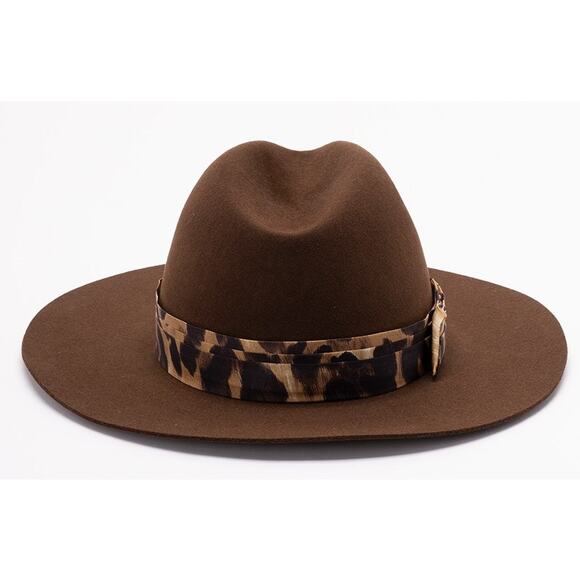 BRAND NEW FENDI WOOL BROWN FEDORA HAT AUTHENTIC!